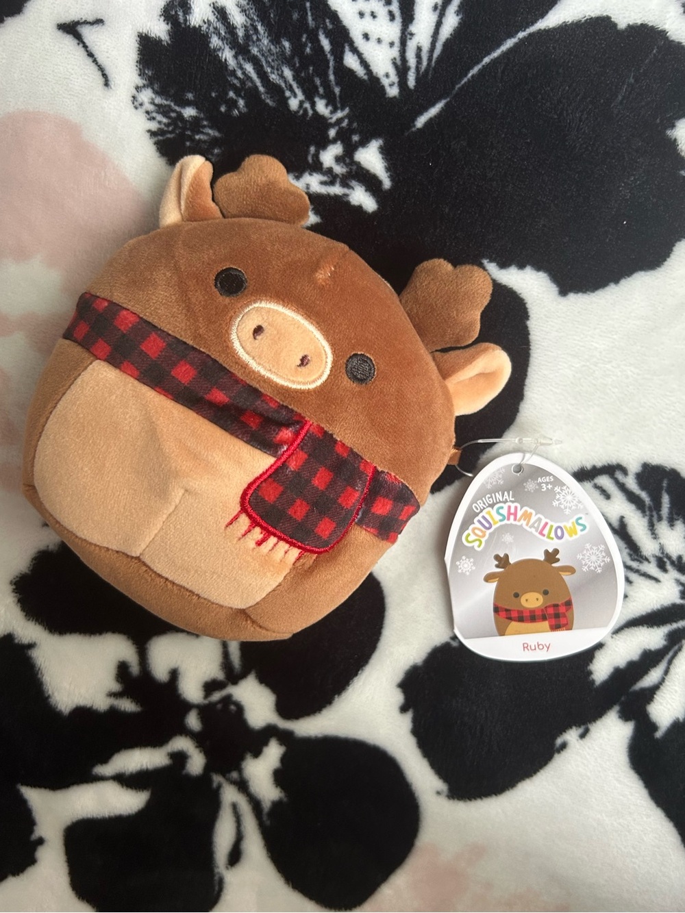 KellyToy 6inch Ruby Reindeer Squishmallow with bio tag